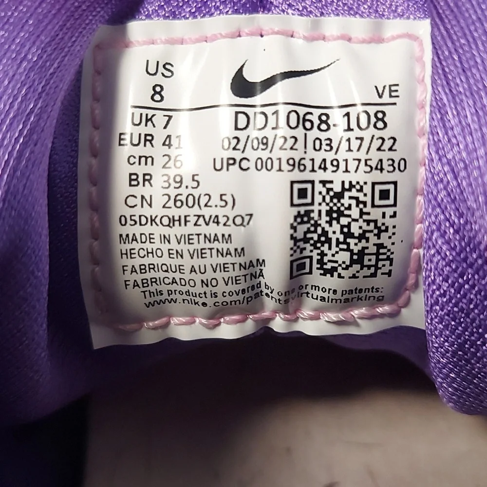 Nike Huarache Men's White Black Purple Athletic Shoes - Picture 10 of 10